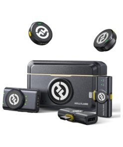 Hollyland Lark M2 Wireless Lavalier Microphone (2TX+3RX) Compatible with Camera, iPhone, Android, 1000ft LOS Range, Hi-Fi Audio, Noise Cancellation, 40H Duration, for Vlogging