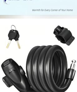 CHU DAI Bike Lock, 1/2 Inch Thick Bike Lock Cable Coiled Secure Bicycle Lock with Keys Scooter Lock Bike Locks Heavy Duty Anti Theft Bike Cable Lock with Mounting Bracket