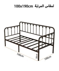 Alternative view of Yanara 100*190cm Metal Daybed Frame Heavy Duty Metal Slats Sofa Bed Platform Mattress Foundation Twin Day Bed Black