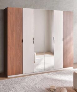 Pan Home ARIA 6 DOOR WARDROBE WITH MIRROR - GREY