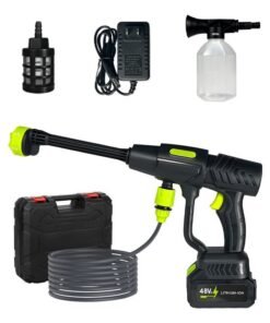 nafas Portable Cordless Pressure Washer Handheld Car Pressure Washer, 6-in-1 Nozzle with 13500mAh Battery, Removable 5-Meter Water Hose, Suitable for Cleaning Vehicles, Garden Walls and Floors
