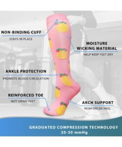 Oasisgalore 5 Pairs of Compression Socks (20-30 mmHg) for Men & Women, Size S/M, Best for Running, Nursing, Travel, Cycling - Image 4
