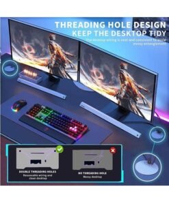 JCB CHIC Desktop Computer E-sports Table, Ergonomic Lage Gaming Table, K-Shaped Computer Desk, Home Office Workstation, Space-saving, Easy to Assemble(100*60*73cm) - Image 4