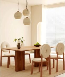 Sharpdo 4-Piece Set Donut Dining Chair Creative And Beautiful Seat Modern Nordic Simple Back Makeup Chair Home Bedroom Cream Style Lambskin Chair