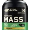 Optimum Nutrition (ON) Serious Mass: High Protein Muscle Building & Weight Gainer Protein Powder, 50 Grams of Protein, Vitamin C, Zinc And Vitamin D For Immune Support - Banana, 6 Lbs (2.72 KG)