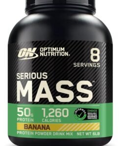Optimum Nutrition (ON) Serious Mass: High Protein Muscle Building & Weight Gainer Protein Powder, 50 Grams of Protein, Vitamin C, Zinc And Vitamin D For Immune Support - Banana, 6 Lbs (2.72 KG)
