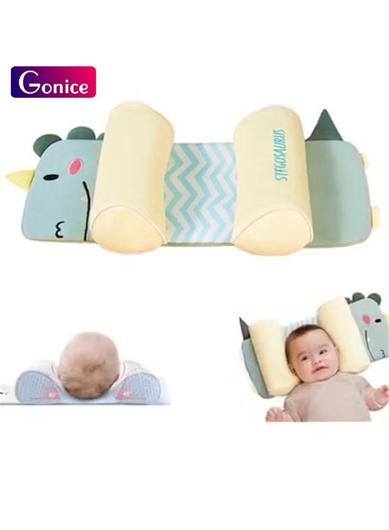 Gonice Baby Head Shaping Pillow, Newborn Pillow to Prevent Flat Head, Baby Head Pillow,Flat Head Baby Pillow, Baby Sleeping Pillow, Baby Pillows for Sleeping for 0-3 Years(Dinosaur)