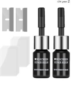 HY Windshield Crack Repair Kit, Car Window Cracks Gone Glass Repair Fluid, 2 Bottles Nano Glass Crack Repair Liquid Quick Windshield Repair for Chips and Cracks, Bulls-Eye and Star-Shaped Crack