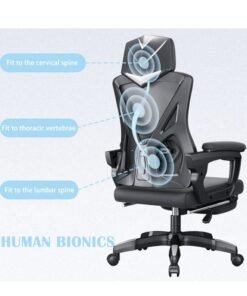 Ergonomic Office Chair Desk Chair with Lumbar Support Gaming Chair with Adjustable Headrest and Armrest Swivel Computer Chair for Home Office（White） - Image 4