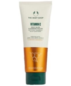 THE BODY SHOP Vitamin C Daily Glow Cleansing Polish – Exfoliating Face Cleanser with Jojoba Microbeads & Volcanic Glass Perlite | Gently Removes Dead Skin Cells, Reveals Radiance, Smooths & Softens Skin | Infused with Camu Camu Berry Extract, 100 ml
