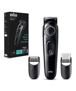 BRAUN Beard Trimmer Series 3 3410, Trimmer For Men With Styling Tools And 50-Min Runtime Black