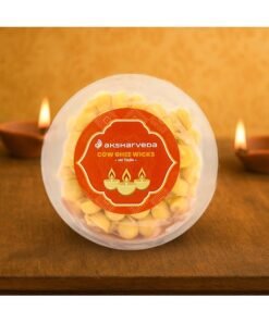 Aksharveda Pure Cow Ghee Cotton Wicks | Ghee Batti – Pack of 100