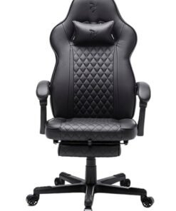 Arozzi Mugello Special Edition Gaming Chair/Office Chair with True Armrest, Footrest, PU Leather, Soft Neck - Pure Black