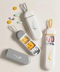 Compact and Durable Anti-Moisture Three-Compartment Pill Box - Waterproof Seal, Eco-Friendly ABS Material, Large Capacity, Ideal for Travel, Daily Use, Medication Storage, and Easy Carry