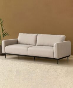 Royaloak Felix Fabric 3 Seater Sofa | Fabric Upholstery | Sleek Armrest | Reversible Back Cushions | High Resiliency Foam Cushions | Sturdy Frame | Metal Legs