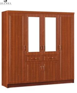 SULSHA "Elegant 4-Door Wooden Wardrobe: Timeless Storage Solution"