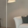 Sharpdo Modern Luxury Straight Pole Atmosphere Standing Floor Lamp Pleated Lampshade LED Three-Tone Lighting