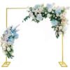 TRASSLE 2M Balloon Arch Kit Metal Arch Decoration Wedding Arch Backdrop Stand with 2 Metal Base, Indoor Outdoor Arch Frame Golden Party Decor Stand for Birthday Anniversary Bridal Graduation