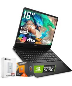 HP (Upgraded Version) OMEN 16 Gaming Laptop, 16" 2K 144GHZ Display, NVIDIA GeForce RTX 5060 8GB GDDR7, AMD Ryzen 9 8940HX, 16GB RAM | 1TB SSD, Windows 11, With free Office 365 + Consumix Mouse pad English black
