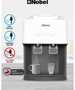 Nobel Tabletop Water Dispenser: Elegant 2-Tap Design With 0.6L Hot Tank, 4.0L/h Heating Capacity, And Ergonomic Features NWD575 White