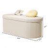 XiuWoo Large, Soft Microfiber Storage Ottoman with Foldable Design Ideal for Sofa Bed and Home Decor Perfect for Storing Toys Books White 72*38*38cm