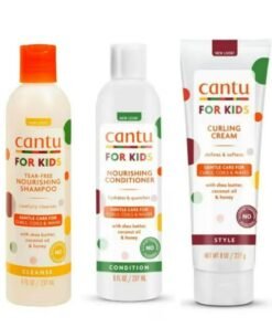 Cantu Care For Kids Nourishing Shampoo And Conditioner And Curling Cream 3 Pcs