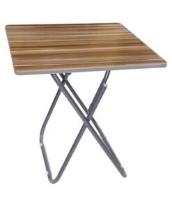 Multipurpose Folding Wooden Table with Aluminum Frame 60x60 cm Square