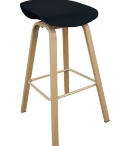Mahmayi Ultimate Eames Style Seat Height Bar Stool - Black