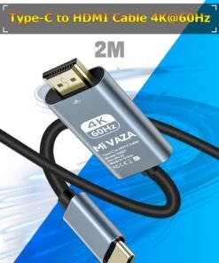 Mi VAZA Type-C to HDTV Cable HDMI Cable - Support 4K - HDMI 2.0 Monitor Cable - Compatible with Mobile Phone/Laptop/Computer/iPad/Android/iOS/Samsung/Projector/DSLR Camera - 2M