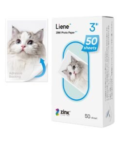 Liene Zink Photo Paper 2x3″ 50 Sheets, Liene Premium Photo Printer Paper w/Adhesive Back, Waterproof, Smudge Proof, Tear Proof, Instant Photo Paper Compatible w/Liene 2x3″ Photo Printer Scrapbook