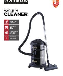 KRYPTON Drum Vacuum Cleaner with Dry & Blow Function/Large Dust Bag Capacity & Dust Bag  full indicator, Wider & Flexible Hose 21 L 2300 W KNVC6107 Black