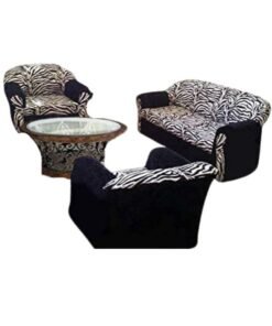 Maharat Al Bahar 5-Seater Sofa Set in zebra print pattern, Configuration 1+1+3