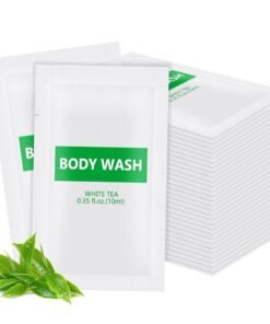 HQSLsund 100 pack Travel Size Body Wash Bulk Individually Wrapped  Refreshing Mini Shower Gel Single Use Supplies for Homeless Care Hotel Guests White Tea Scent035 fl oz10ml