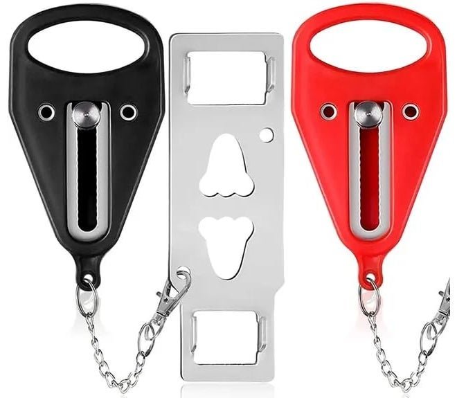 TraveEssentialz Hotel Door Lock for Travel | Portable Door Chain Lock for Hotel Home Appartment Dorm | Prevent Unauthorized Entry & Additional Security (1)