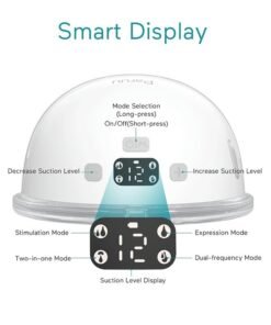 Paruu P16 Hands-Free Electric Wearable Breast Pump With Strong Suction, Low Noise, 4 Modes And 12 Levels, 19/21 MM Insert Accessories, 2 Pieces