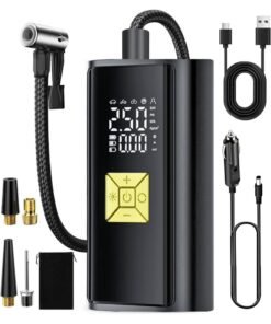 Changli Tire Inflator Portable Air Compressor Cordless Tire Inflator 150PSI Electric Air Pump for Inflatable Digital LCD Display, Auto Shutoff & Emergency Light, Faster Inflation for Car, Bike, Motorcycle