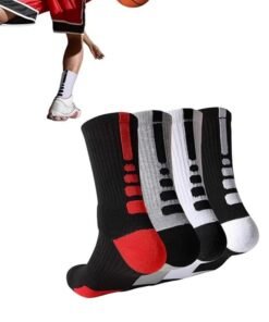 GIFT 4 Pairs Men's Basketball Socks Running Training Boys Compression Cotton Socks Men's Sports Mid-Tube Socks High-Performance Thick Pad Sports Lightweight Breathable