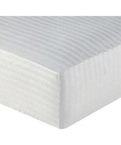HOTEL COLLECTION Stripe LIGHT GREY Super King Fitted Sheet 200x200 cm with 2 Pillow Cases