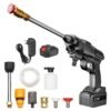 ELTRAZONE 24V Portable Cordless Pressure Washer, 5600mah Mini Lithium Battery Powered Washer, Hand-Held Wireless Water Gun for Washing Cars, Watering Flowers