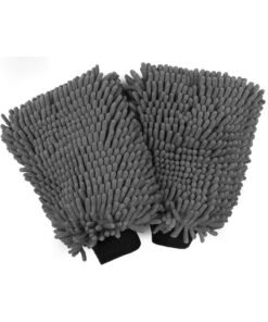 Car Wash Mitt, 2Pcs Chenille Microfiber Wash Mitt, Scratch-Free & Lint-Free, Rich Foam, Highly Absorbent, Double Sided, Perfect for Car Washing and Detailing, Grey