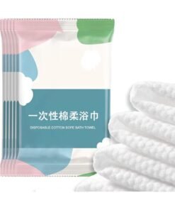 SYOSI Extra Large Disposable Bath Towels, Thick & Absorbent Individually Wrapped Towels for Travel, Gym, Spa, Portable Quick-Dry Paper Towel, Hotel-Grade Quality (5-Pack, 70×140cm)