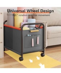 Alternative view of XiuWoo Large Size Children's Toy Organizer With Wheels for Bedrooms,Playing Rooms, Study Rooms can Hold Toys, Books, Clothes, Snacks with 360° Steering Wheels Metal and Oxford Cloth toy Boxes,Dark Grey 63.5*37*65cm