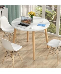 Alternative view of Modern Dining Table Coffee Table Kitchen Table with Solid Wooden Legs Round Table for Living Room Kitchen Dining Room Lounging Cafeterias (Round, 80 * 80 * 73CM)