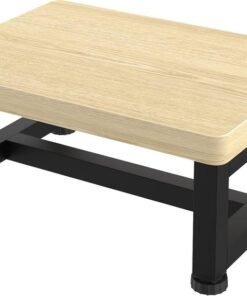 FYGUES Step Stools for Adults Kids with Non-Slip Rubber Feet, Heavy Duty Wooden Stepping Stools with 500-LBS Capacity for Bedroom Kitchen Bathroom, Sturdy Bed Steps for High Beds, Easy to Assemble, Maple