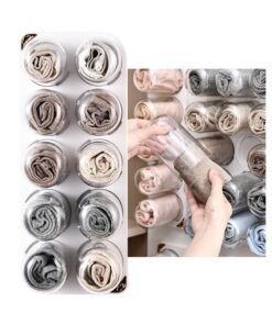 SYOSI Wall Mounted Capsule Storage Organizer Clear Plastic Wardrobe Organizadores Stores for Underwear, Belt - Scarf Socks Organizer (Double Row)