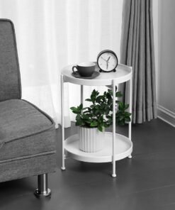 MHD Round Steel Table White