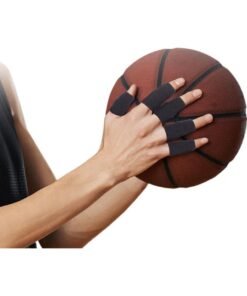 LAC Basketball And Volleyball Finger Protector, Sports Protective Gear, Non-Slip Elastic Bandage Finger Sleeve, Black, 10-Pack