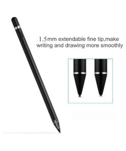 OMAKSS Active Stylus Pen for Android,iOS, iPad/iPad 2/New iPad 3/iPad4/iPad Pro/iPad Mini/iPad Mini 2/3 /4 and Most Tablet,1.5mm Fine Point Rechargeable Digital Stylus Pen (Black)
