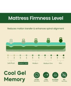 EASELIVING Gel Memory Foam Mattress 120 x 200 x 20 cm | Cooling Gel Plush Mattress with Breathable Zipper Cover | High-Density Adaptive Foam Base | Tight Top Spring-Free Design - Image 3