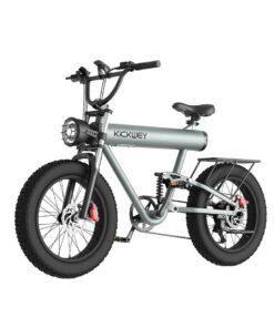 Crony K20 Plus Electric Bike 1000W Motor 48V/10AH Removable Battery – Up to 48KM/lH Speed & 40KM Range, 4" Fat Tire E-Bike for Adults, Front & Rear Suspension, Mechanical Disc Brakes, LCD Display, Aluminum Alloy Frame, 120KG Max Load, Urban Off-Road Electric Bicycle, Powerful Commuter E-Bike, Hydraulic Shock Absorbers, Long Range Electric Mountain Bike, Fat Tire Electric Scooter Hybrid，Grey